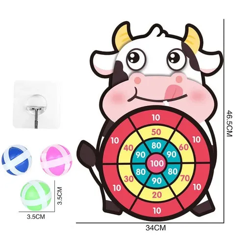 Fun Animal Sticky Ball Dart Board Game - Indoor and Outdoor Toys for Kids Ages 3-12