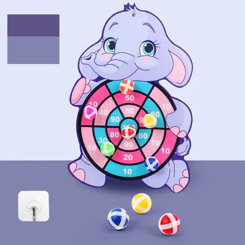 Fun Animal Sticky Ball Dart Board Game - Indoor and Outdoor Toys for Kids Ages 3-12