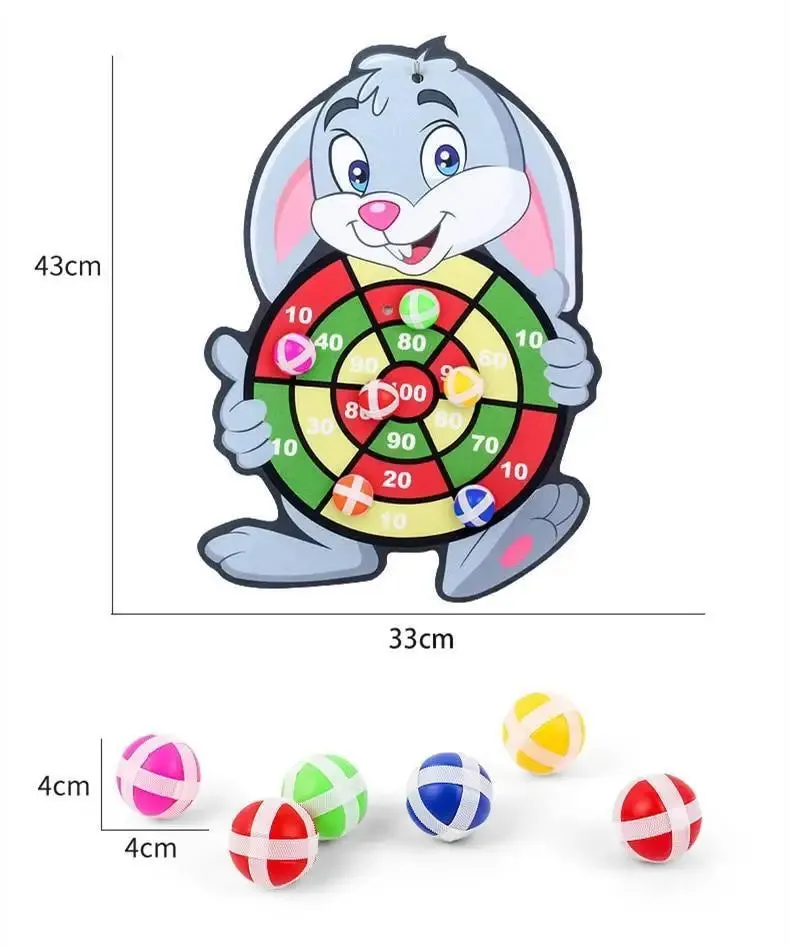 Fun Animal Sticky Ball Dart Board Game - Indoor and Outdoor Toys for Kids Ages 3-12