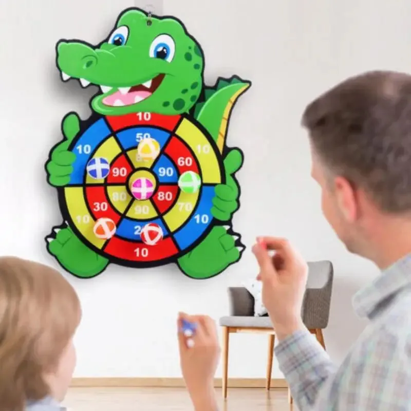 Fun Animal Sticky Ball Dart Board Game - Indoor and Outdoor Toys for Kids Ages 3-12