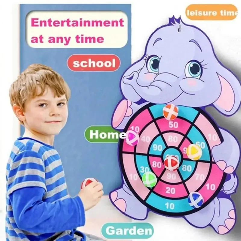 Fun Animal Sticky Ball Dart Board Game - Indoor and Outdoor Toys for Kids Ages 3-12