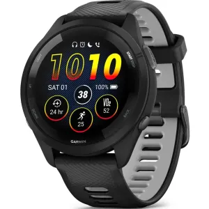 GARMIN Forerunner 265 – Smartwatch - Black Bezel and Case with Black/Powder Gray Silicone Band OPEN BOX