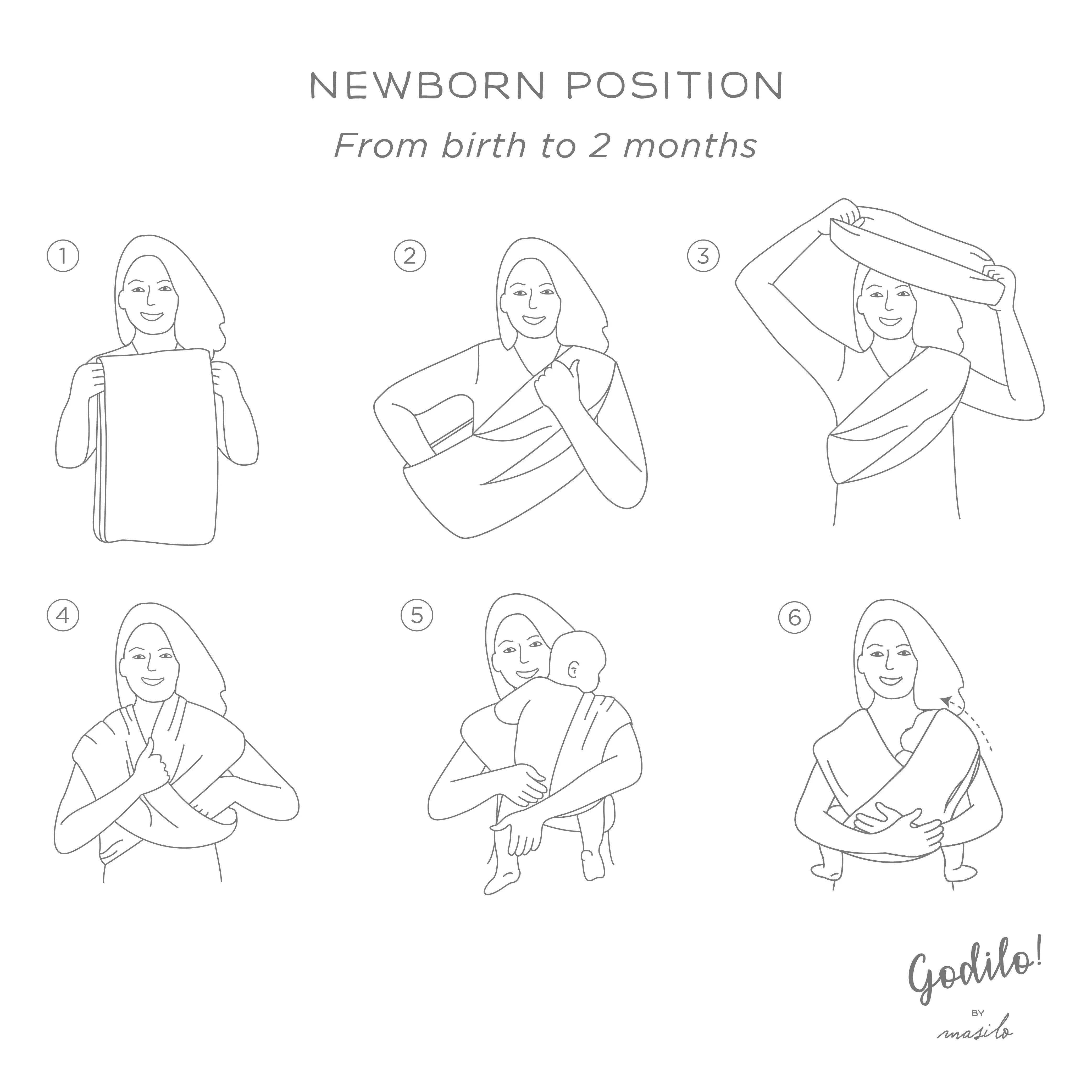 Godilo Ergonomic Organic Cotton Baby Carrier Wrap  Luna