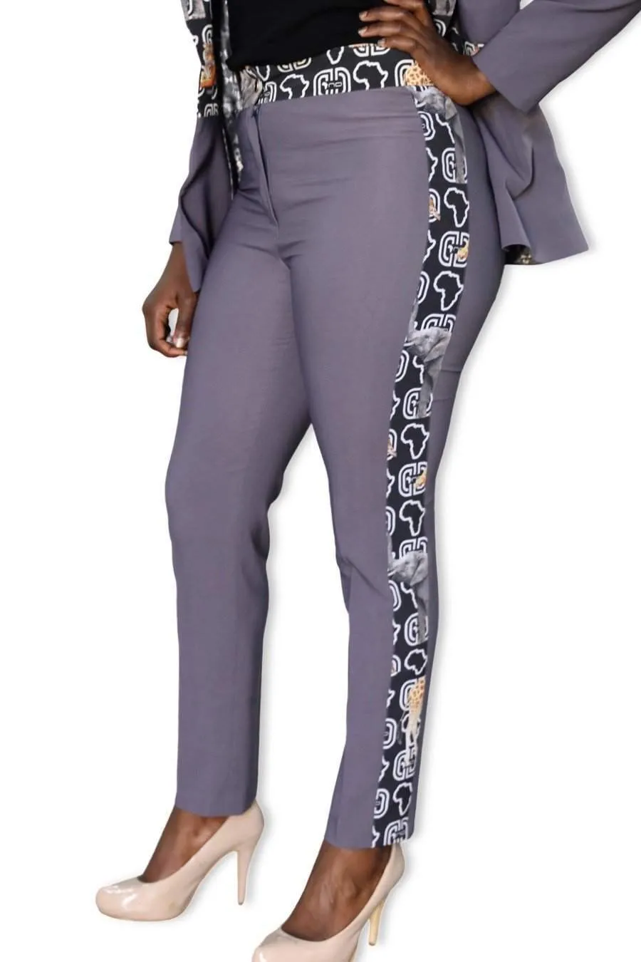 Grey Stylish Office Pants