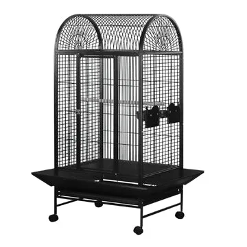 HARI Dome Top Parrot Cage - Silver Antique Black - 71 L x 56.5 W x 158 H cm (28 in x 22 in x 62 in)
