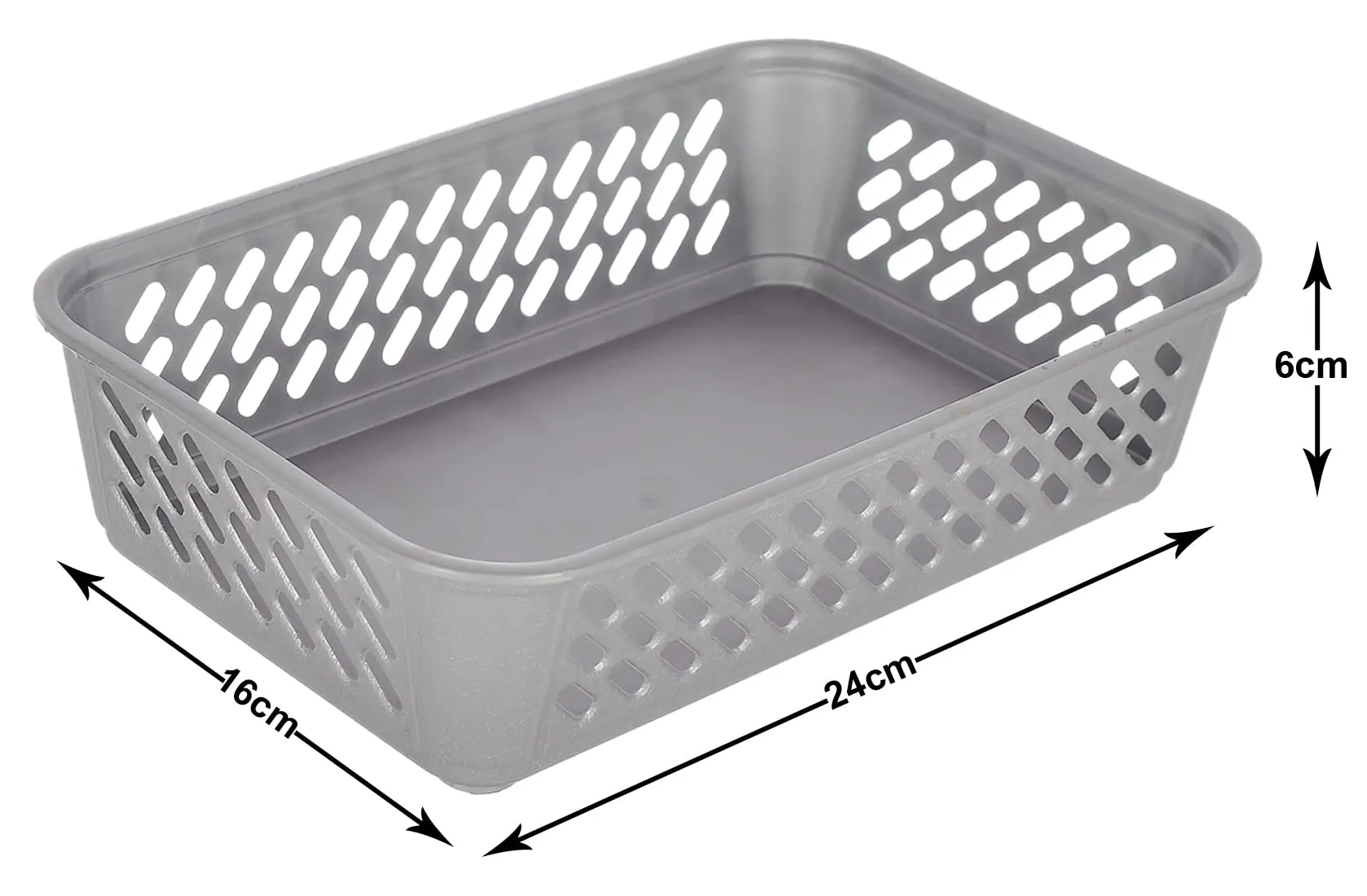 Heart Home Multipurposes Super Tidy Plastic Basket|Organizer for Kitchen|Countertops|Cabinets|Bathrooms|Pack of 2 (Grey & Brown) -46KHH0280