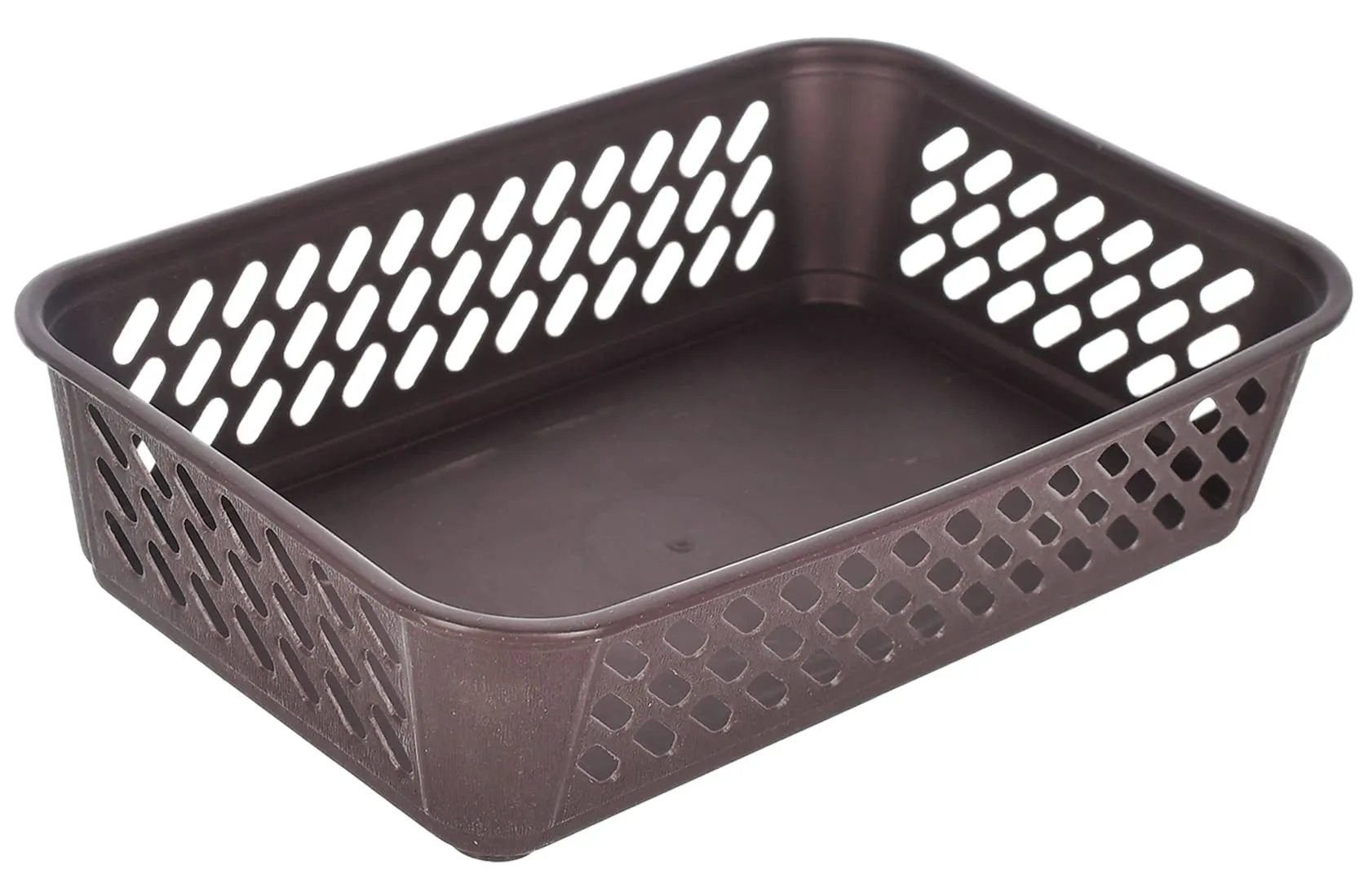 Heart Home Multipurposes Super Tidy Plastic Basket|Organizer for Kitchen|Countertops|Cabinets|Bathrooms|Pack of 2 (Grey & Brown) -46KHH0280
