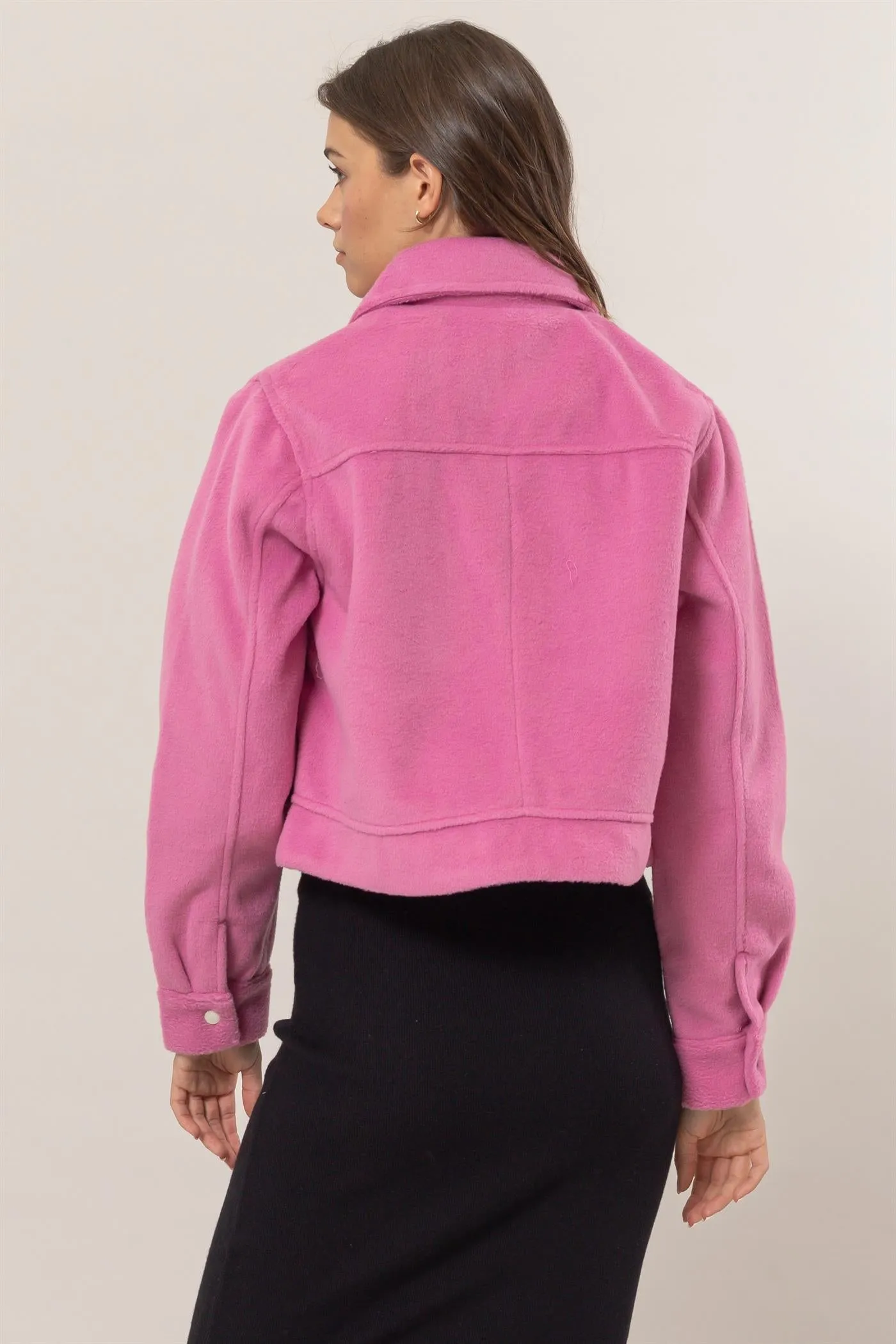 HF25A868-Wool-Like Brushed Short Jacket