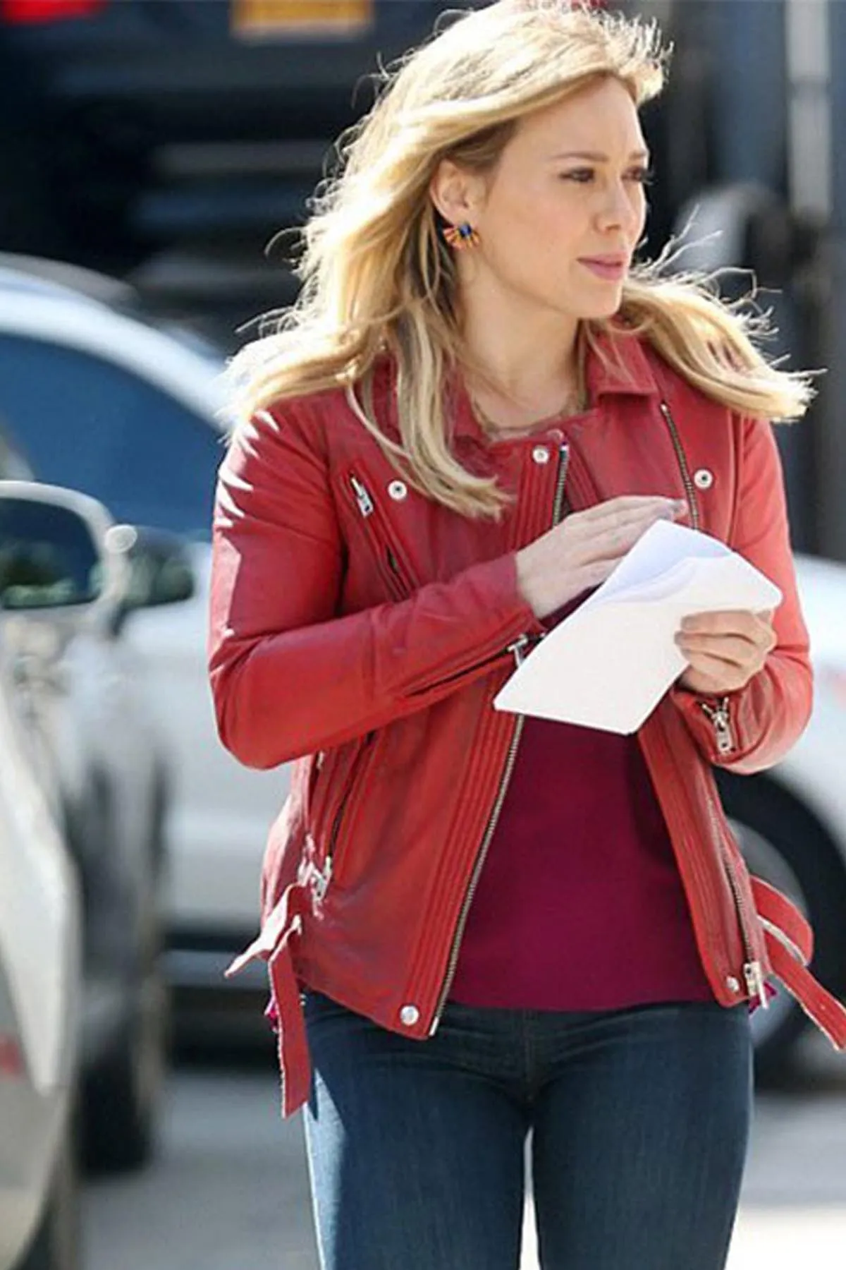 Hilary Duff Leather Jacket For Women By TJS