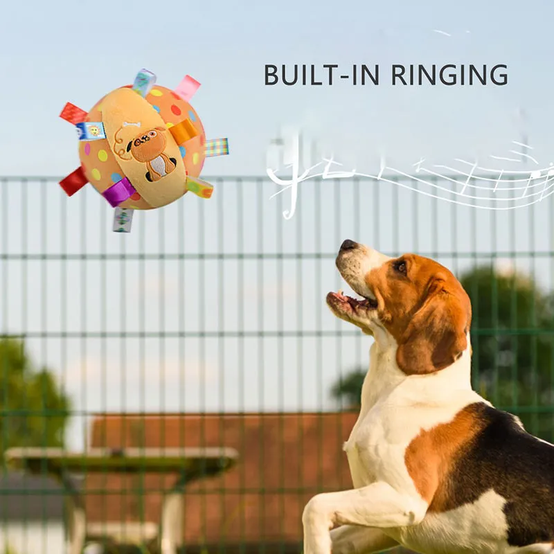 Interactive Plush Dog Chew Toy with Bell