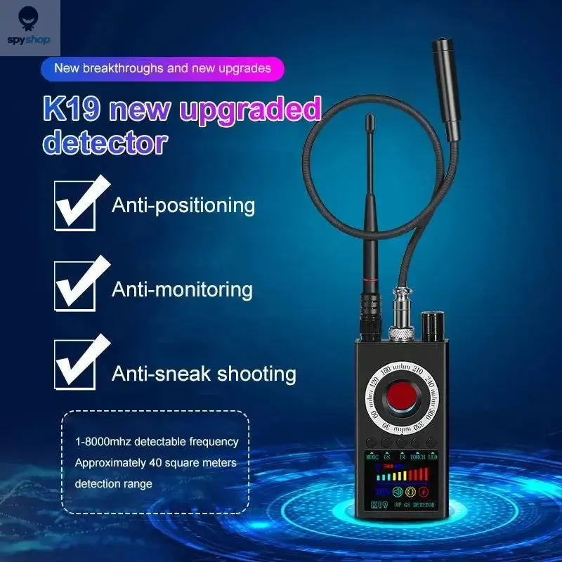 K19 Wireless RF Signal Detector Anti Wiretapping Mini GPS Camera Finder Tracker Hotel Anti Candid Camera Bug Scanner Security