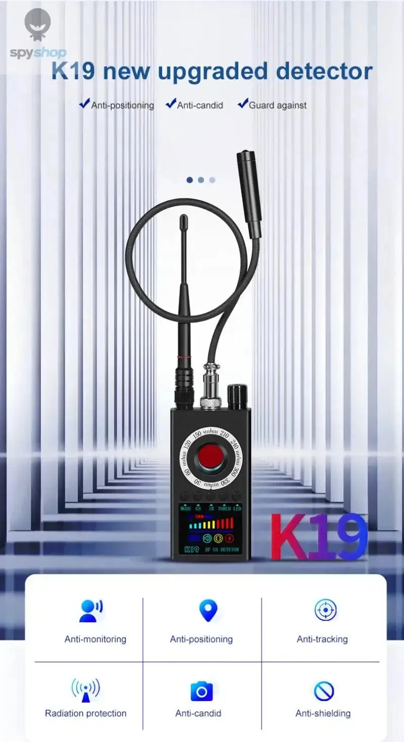 K19 Wireless RF Signal Detector Anti Wiretapping Mini GPS Camera Finder Tracker Hotel Anti Candid Camera Bug Scanner Security