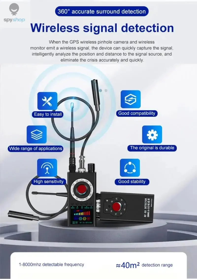 K19 Wireless RF Signal Detector Anti Wiretapping Mini GPS Camera Finder Tracker Hotel Anti Candid Camera Bug Scanner Security