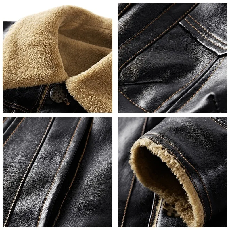 Men's Winter Warm Casual Leather Jacket