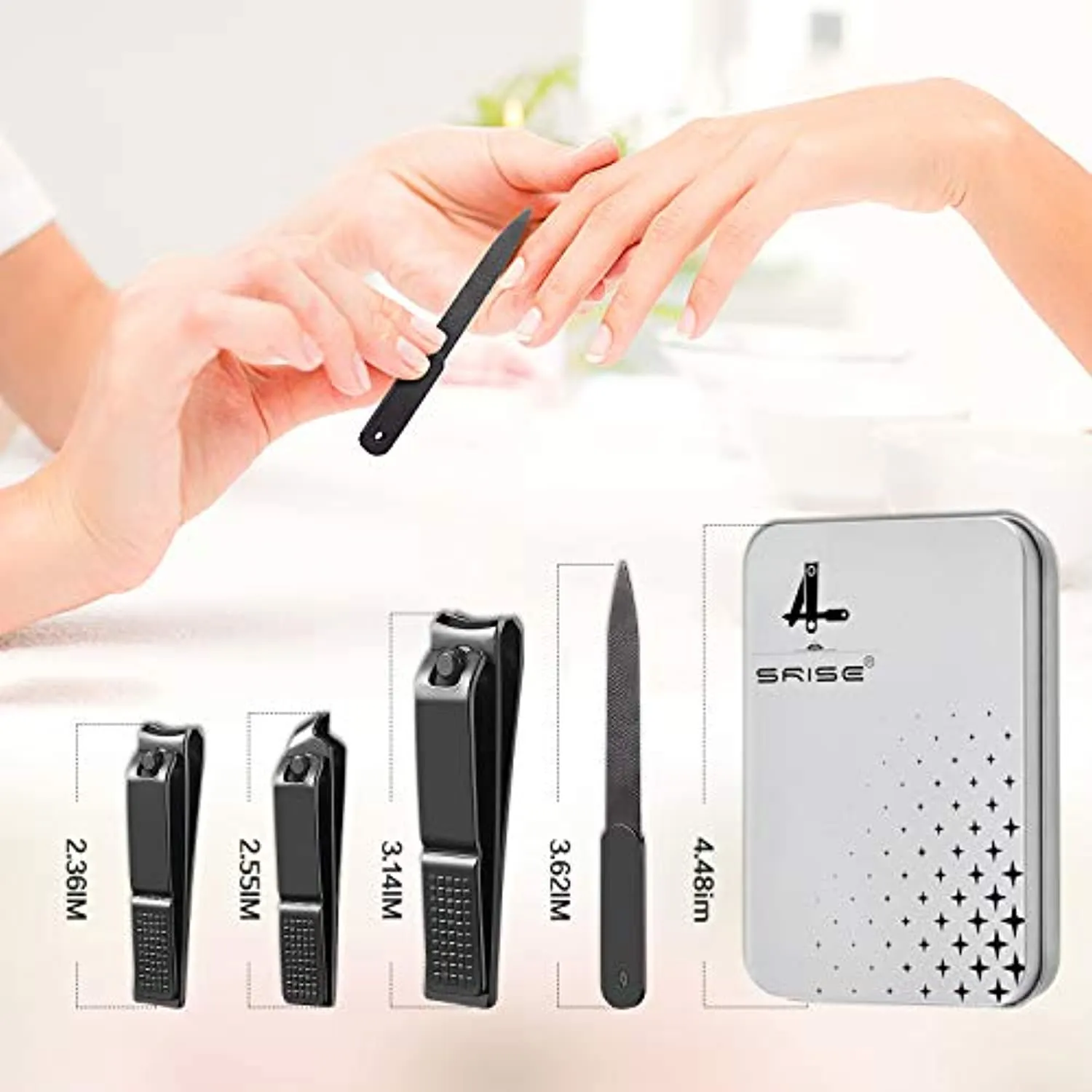 Nail Clippers, Sharp Sturdy Toenail Clippers for Adult Men Women 4 pcs Thick Nail Cutter Professional Fingernail Clipper Trimmer Set