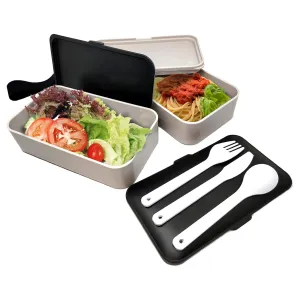Nerthus Double Lunch Box With Cutlury