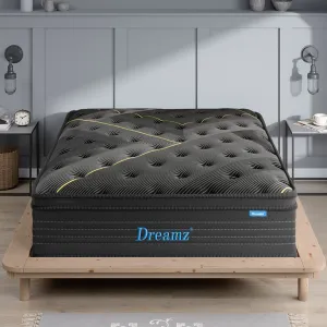 Nicola 35cm Spring Mattress Bamboo Euro Top Bed Pocket HD Egg Foam - Queen