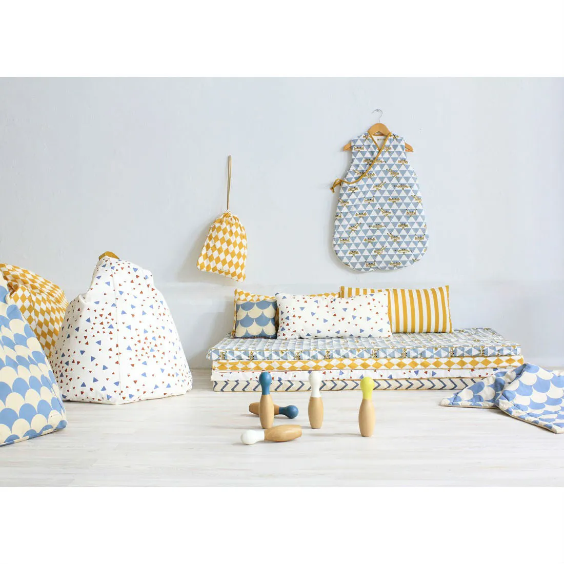 Nobodinoz Cushion Averell Blue Terracotta Sparks