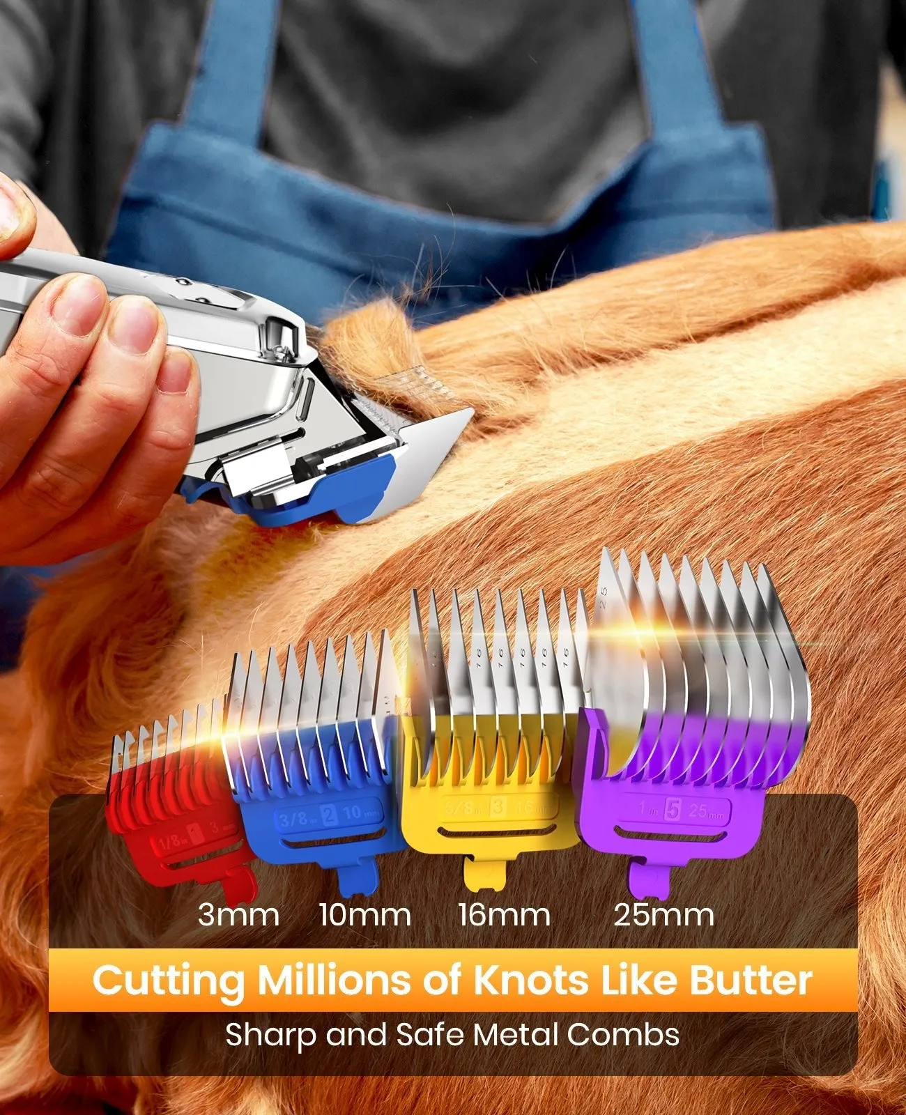 Oneisall 676 Pro Dog Clippers with Detachable Metal Combs