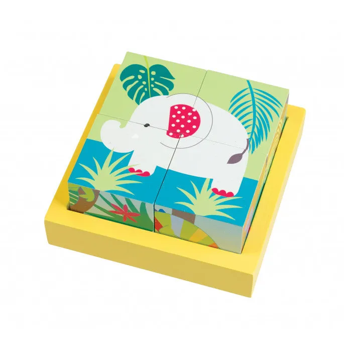 Orange Tree Toys Jungle Animal Blocks Wooden