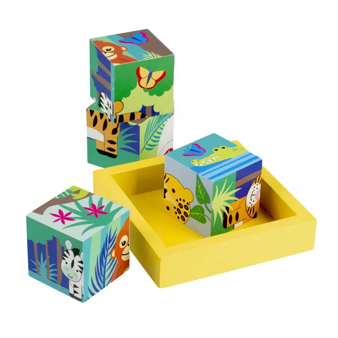 Orange Tree Toys Jungle Animal Blocks Wooden