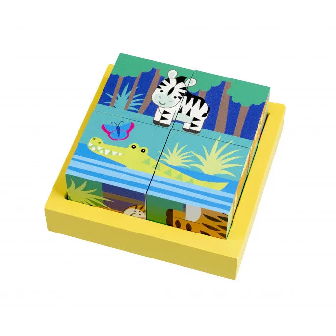 Orange Tree Toys Jungle Animal Blocks Wooden