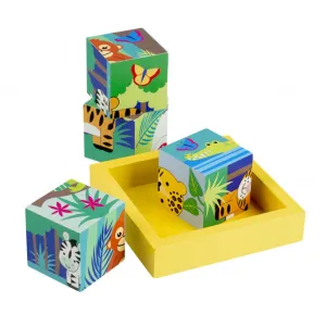 Orange Tree Toys Jungle Animal Blocks Wooden