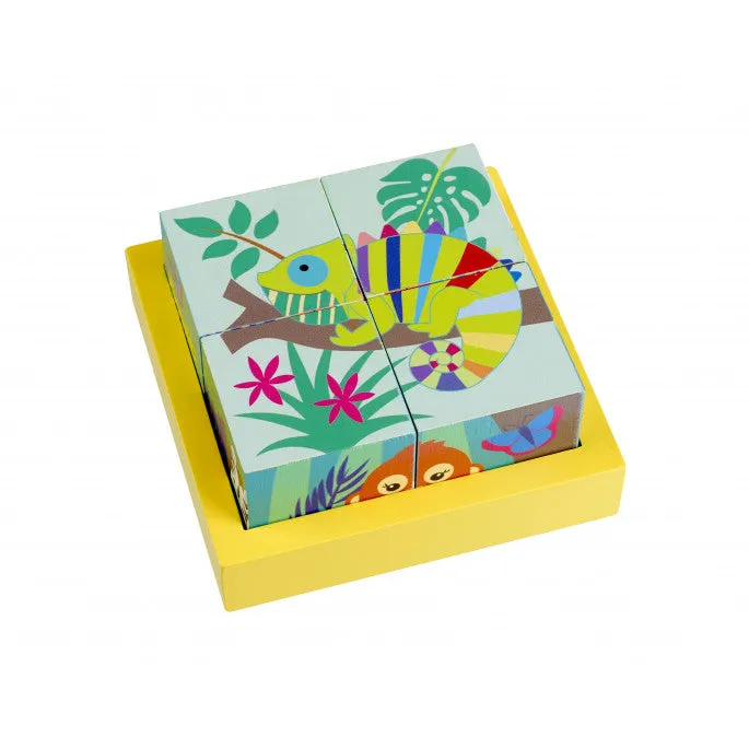 Orange Tree Toys Jungle Animal Blocks Wooden