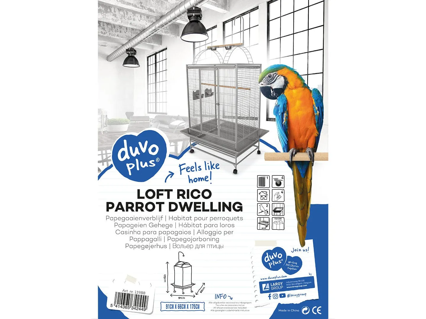 Parrot Habitat Loft Rico 91X66X175Cm (A-B)