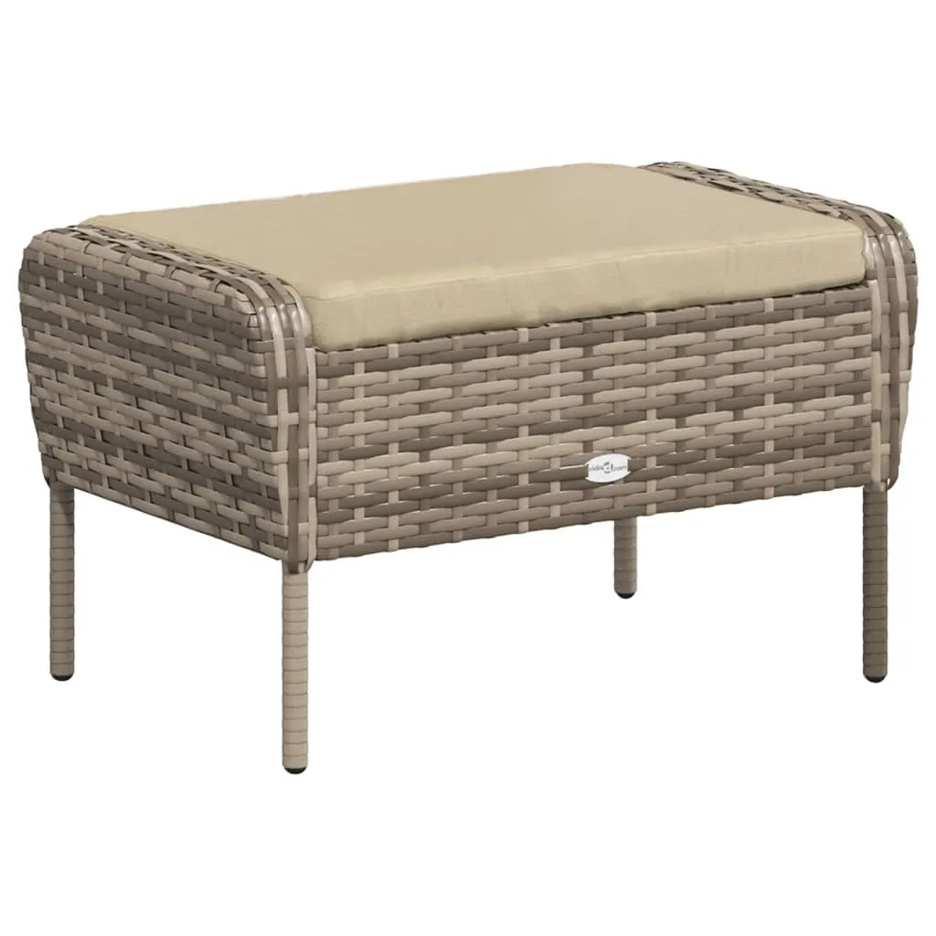 Patio Chair Patio Furniture Seating Lawn Chair with Stool Poly Rattan