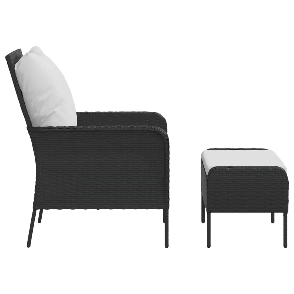 Patio Chair Patio Furniture Seating Lawn Chair with Stool Poly Rattan