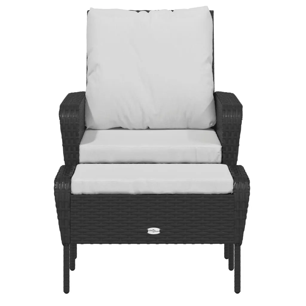 Patio Chair Patio Furniture Seating Lawn Chair with Stool Poly Rattan