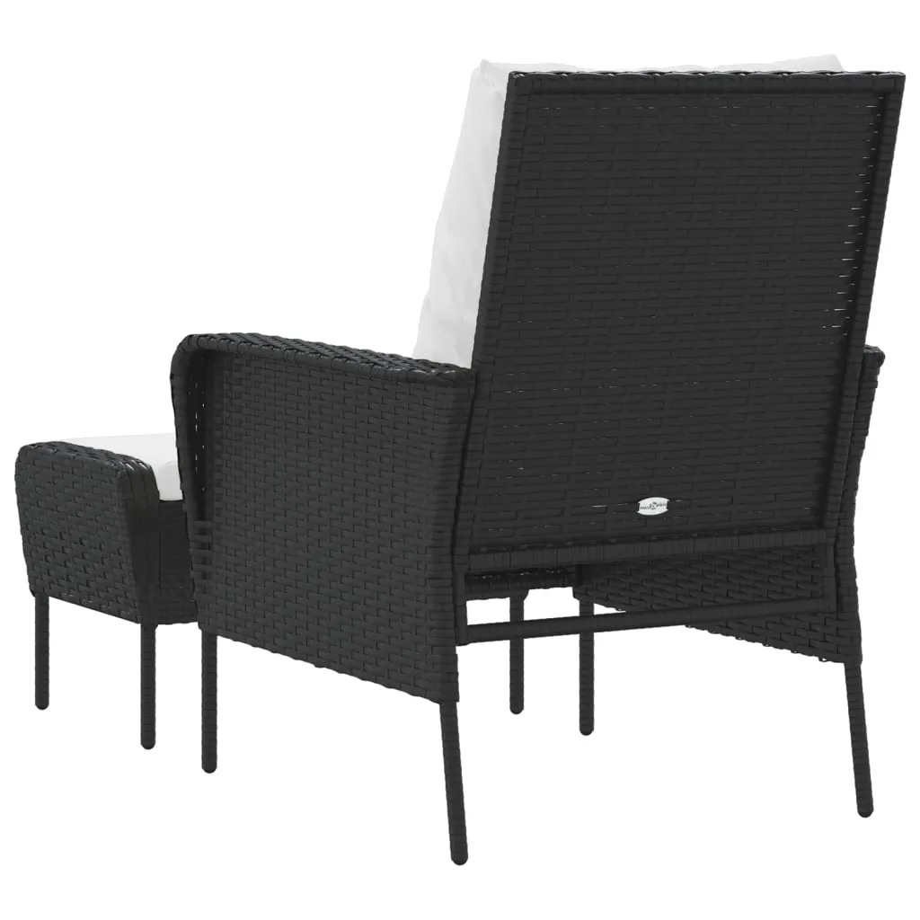 Patio Chair Patio Furniture Seating Lawn Chair with Stool Poly Rattan