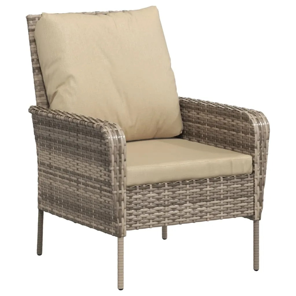 Patio Chair Patio Furniture Seating Lawn Chair with Stool Poly Rattan