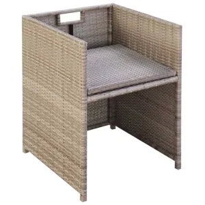 Patio Chairs 2 Pcs for Garden with Cushions and Pillows Poly Rattan