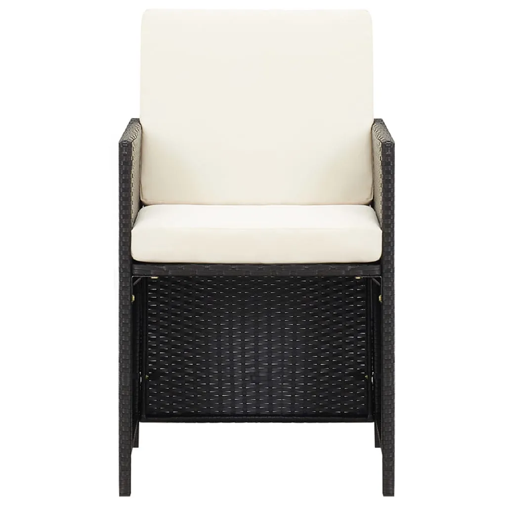Patio Chairs 2 Pcs for Garden with Cushions and Pillows Poly Rattan