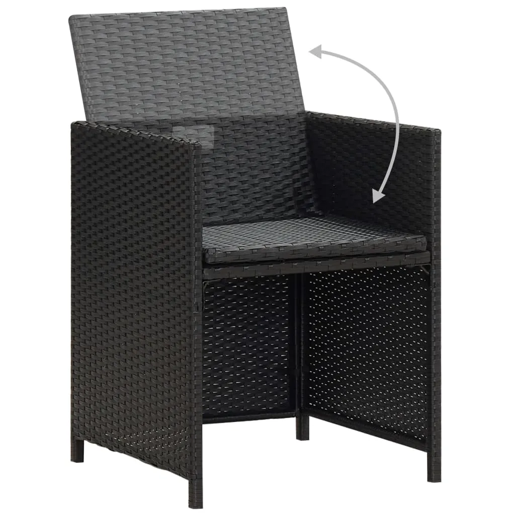 Patio Chairs 2 Pcs for Garden with Cushions and Pillows Poly Rattan