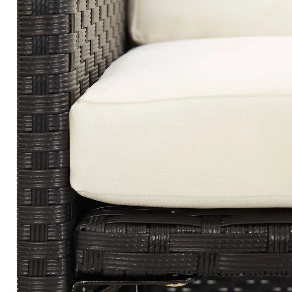 Patio Chairs 2 Pcs for Garden with Cushions and Pillows Poly Rattan