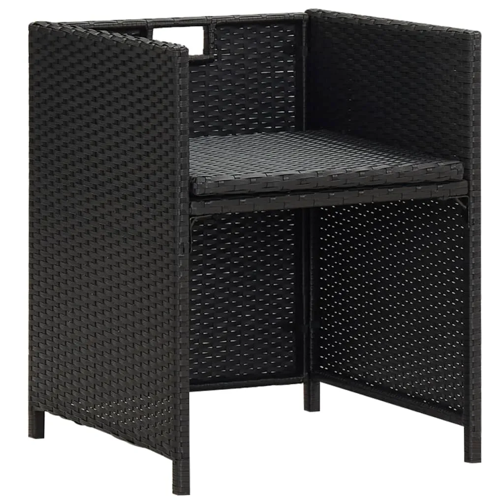 Patio Chairs 2 Pcs for Garden with Cushions and Pillows Poly Rattan