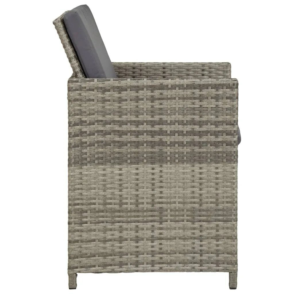 Patio Chairs 2 Pcs for Garden with Cushions and Pillows Poly Rattan