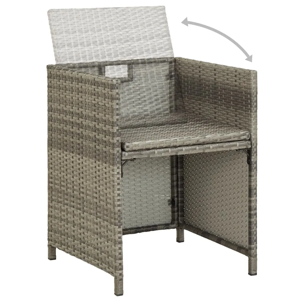 Patio Chairs 2 Pcs for Garden with Cushions and Pillows Poly Rattan