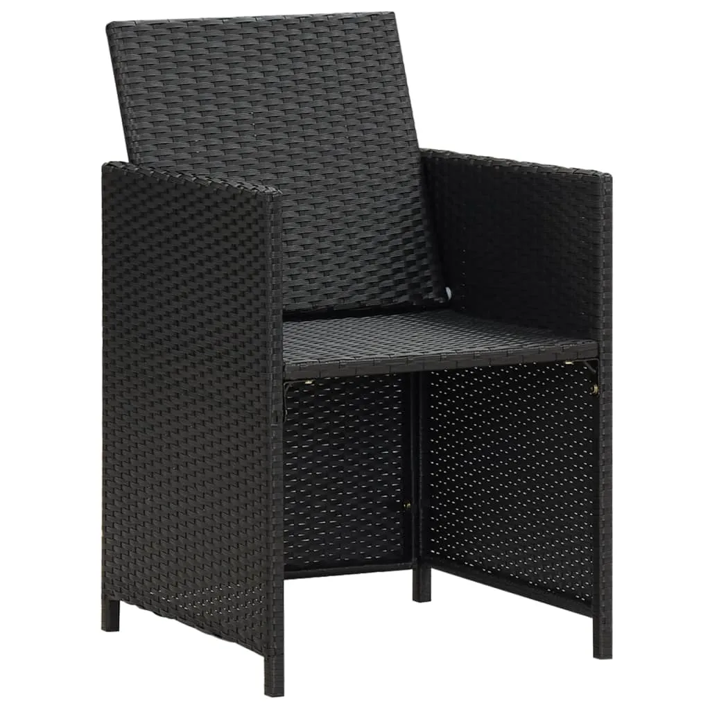Patio Chairs 2 Pcs for Garden with Cushions and Pillows Poly Rattan