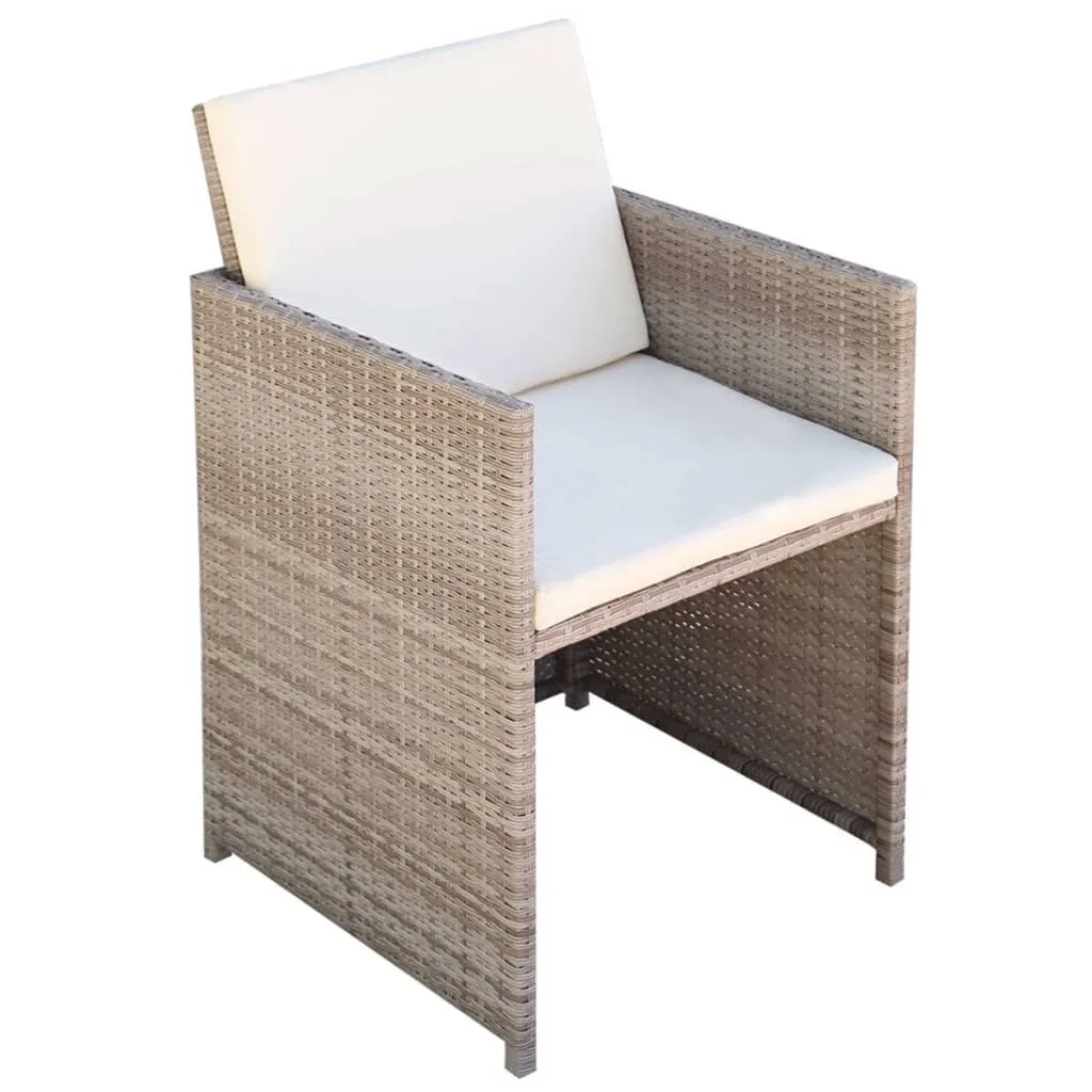 Patio Chairs 2 Pcs for Garden with Cushions and Pillows Poly Rattan