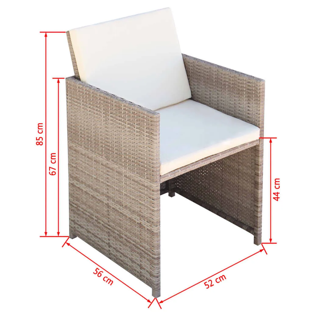 Patio Chairs 2 Pcs for Garden with Cushions and Pillows Poly Rattan