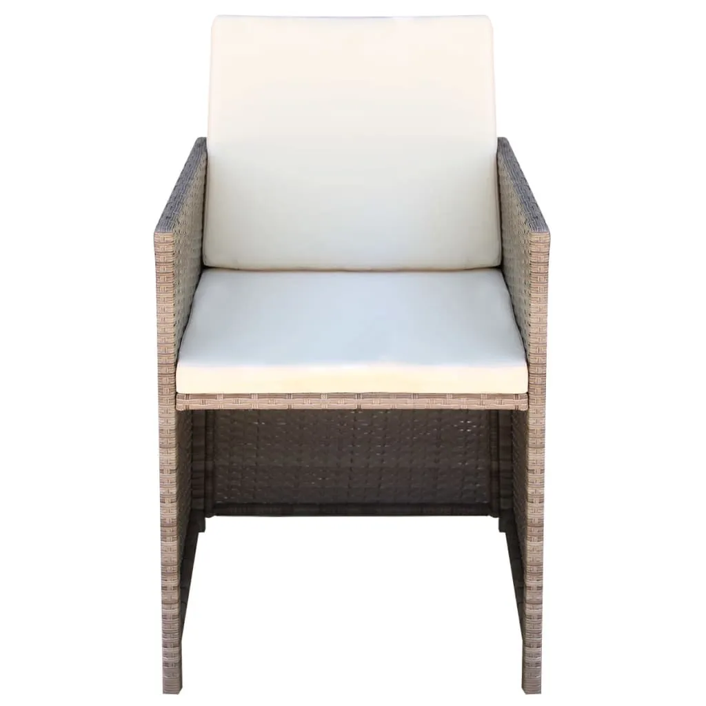 Patio Chairs 2 Pcs for Garden with Cushions and Pillows Poly Rattan