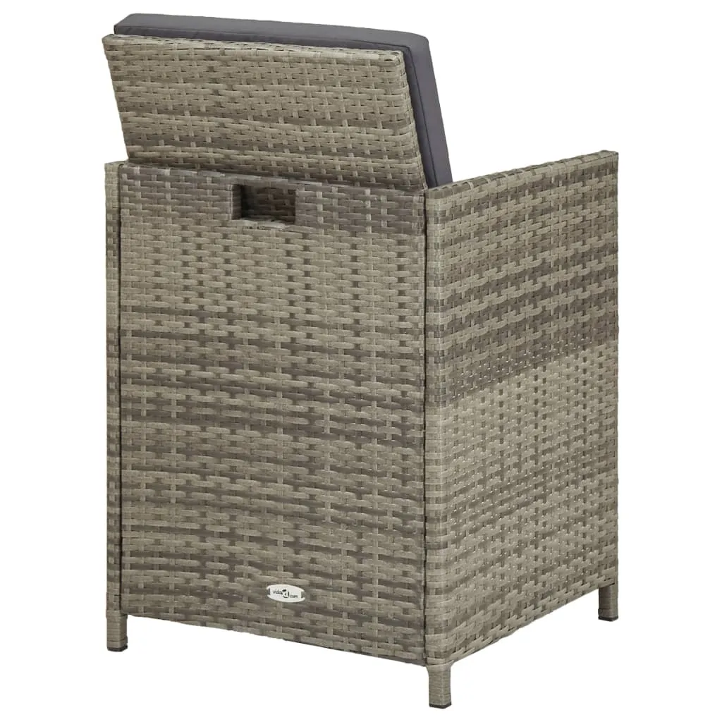 Patio Chairs 2 Pcs for Garden with Cushions and Pillows Poly Rattan