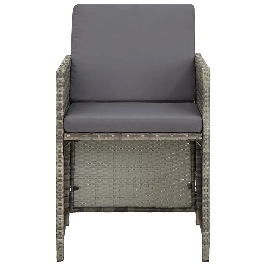 Patio Chairs 2 Pcs for Garden with Cushions and Pillows Poly Rattan