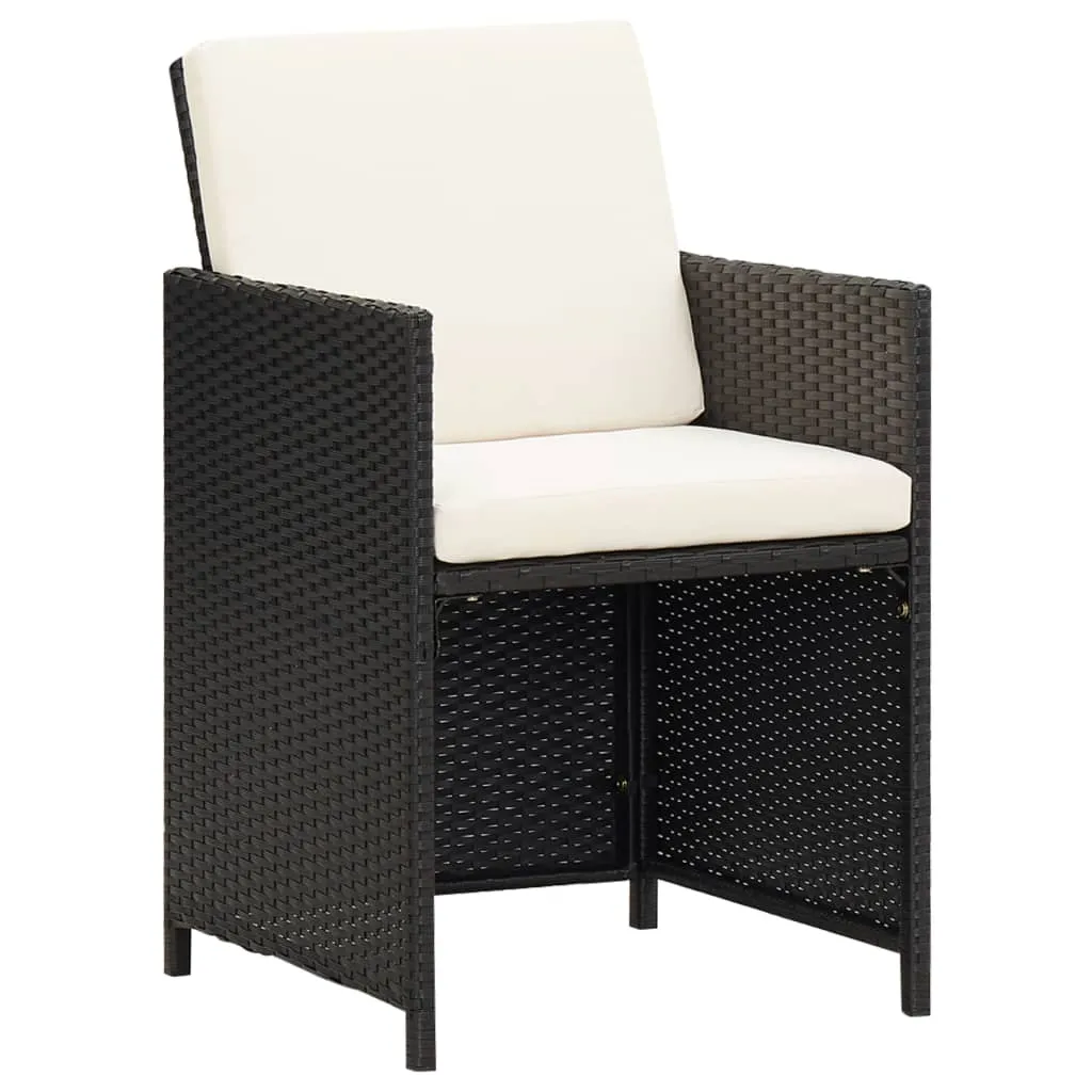 Patio Chairs 2 Pcs for Garden with Cushions and Pillows Poly Rattan