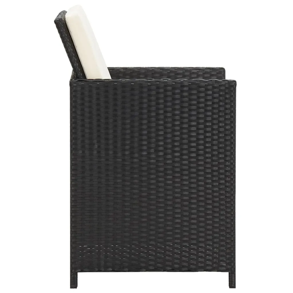 Patio Chairs 2 Pcs for Garden with Cushions and Pillows Poly Rattan