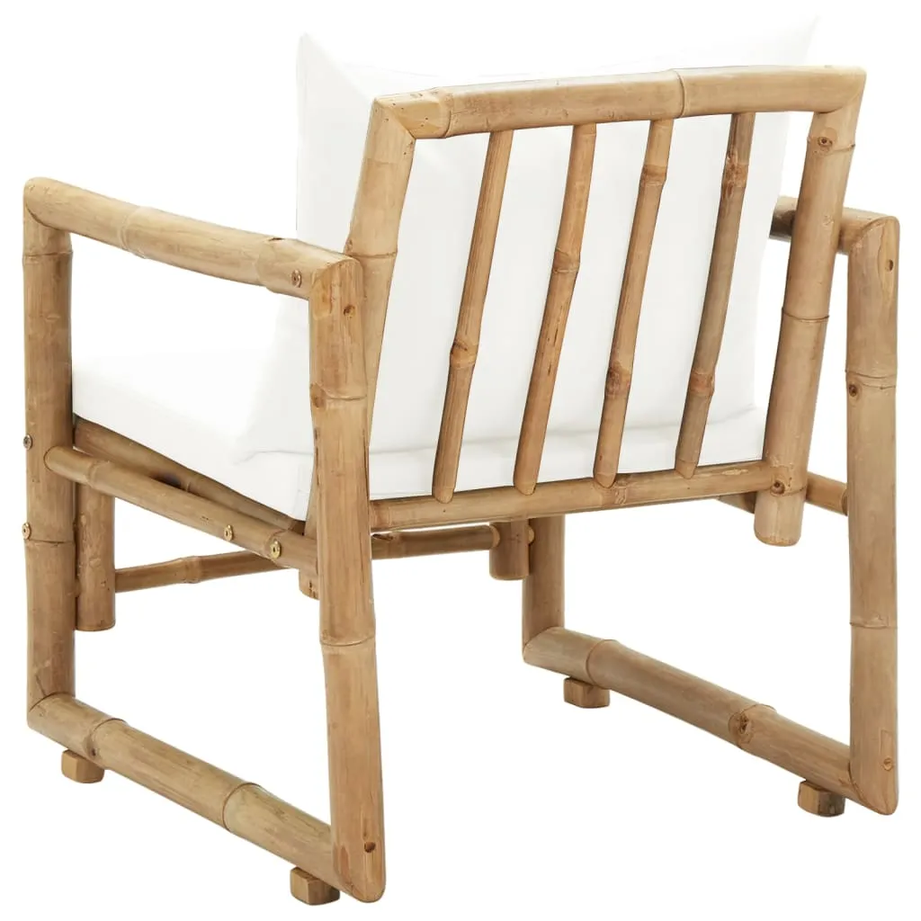 Patio Chairs 2 Pcs Outdoor Patio Dining Chair with Cushions Bamboo